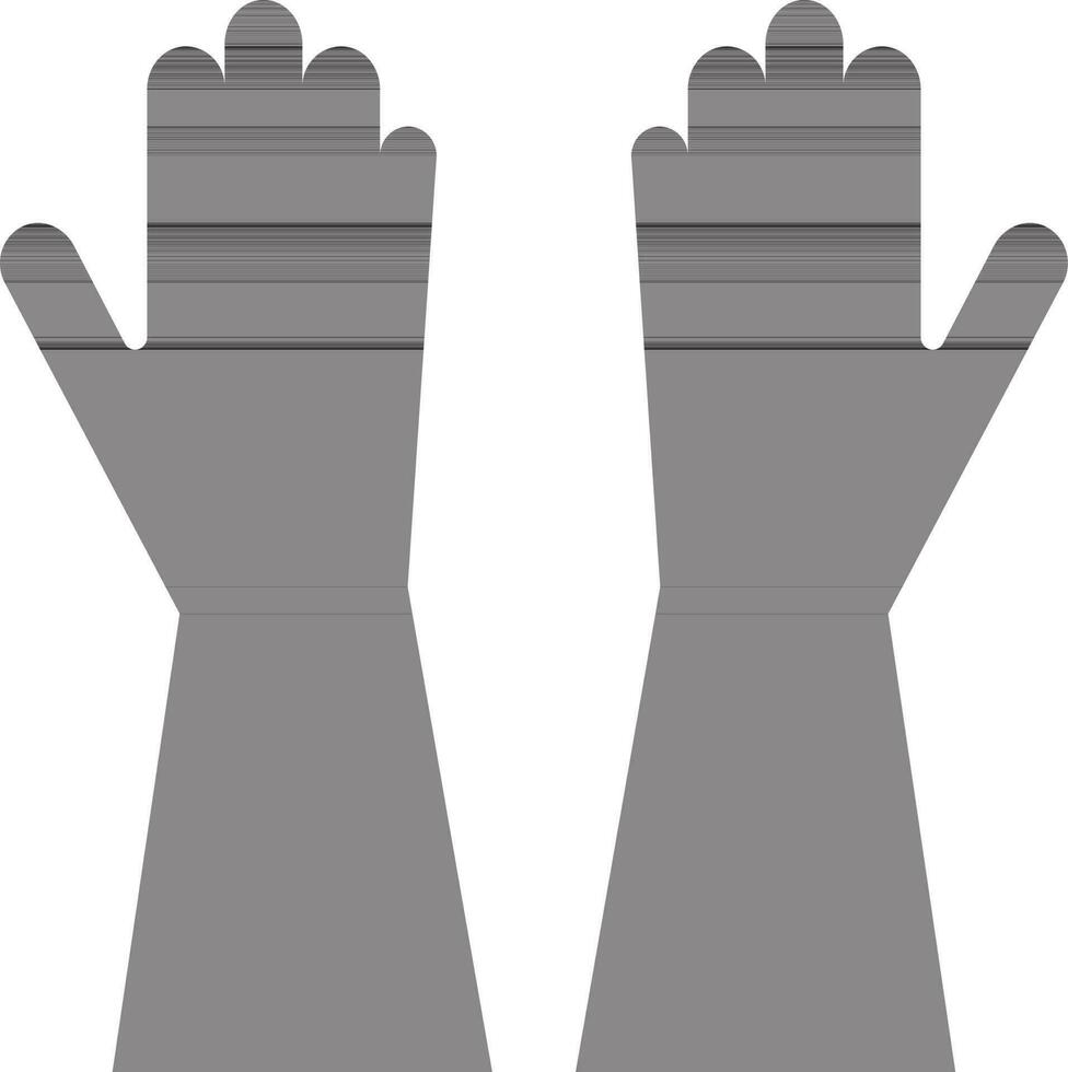 negro guantes en plano estilo. vector