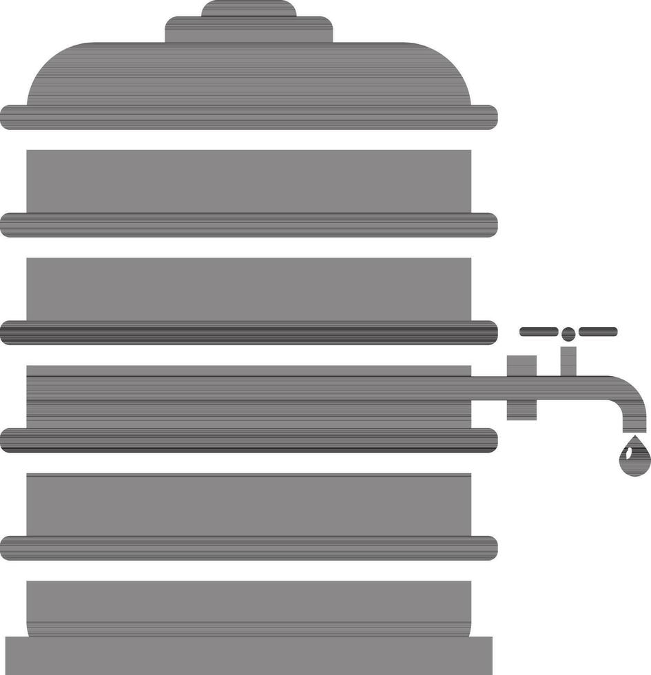 black and white water tank. vector