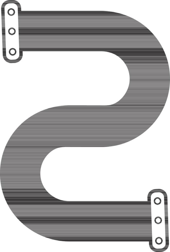 black and white pipe in flat style. vector