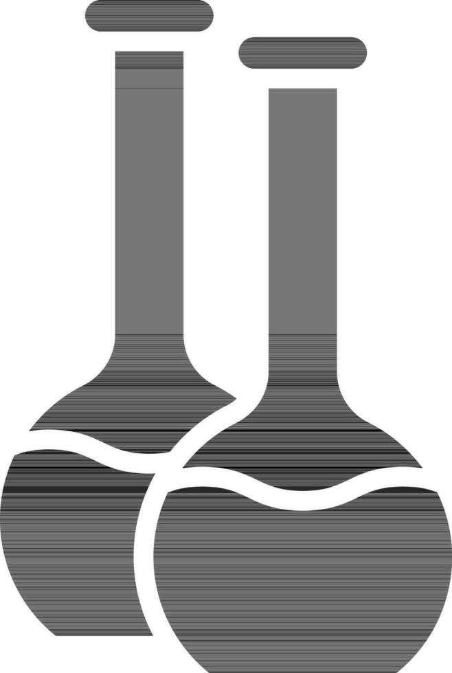 Two Beaker Or Flask Icon In black and white Color. vector