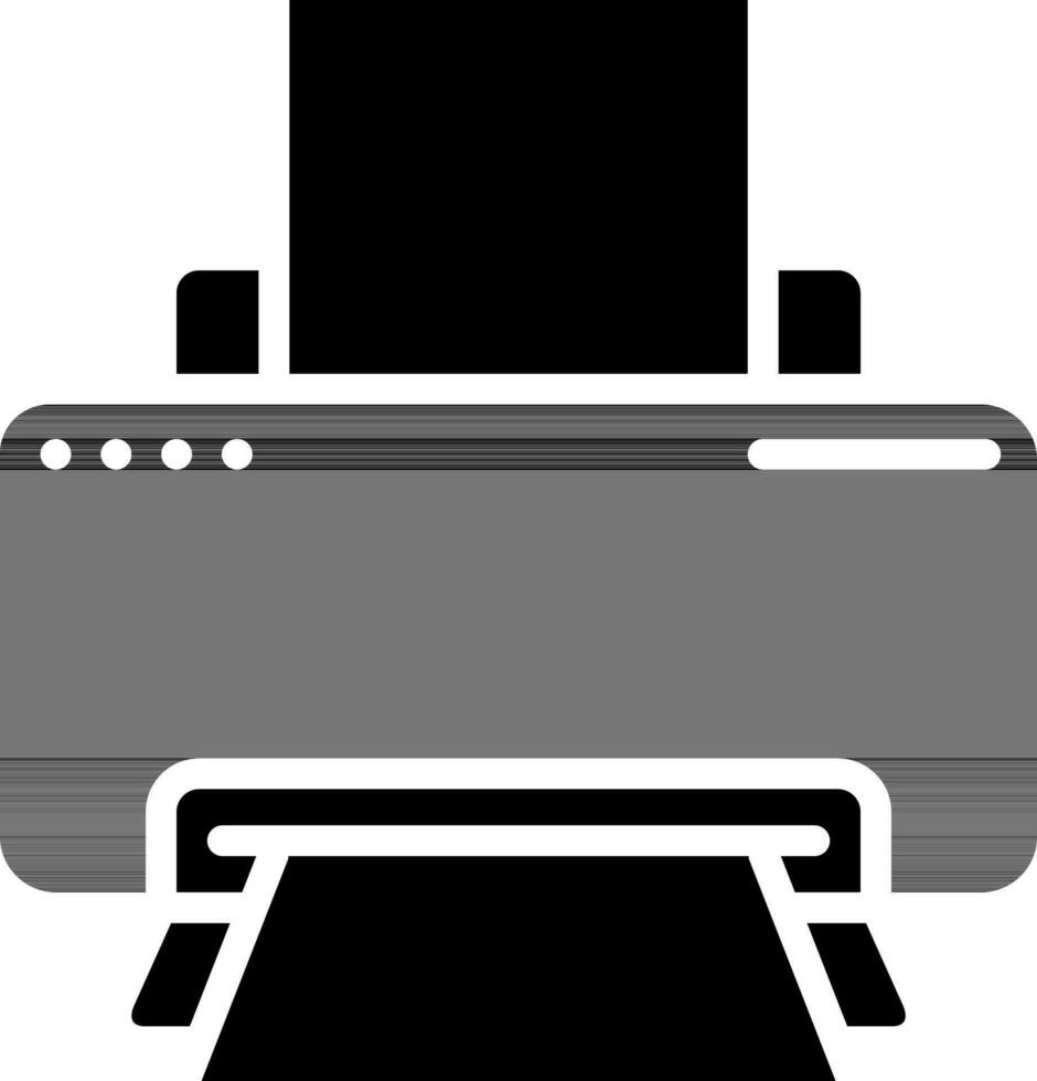 Printer Icon In Black And White Color. vector