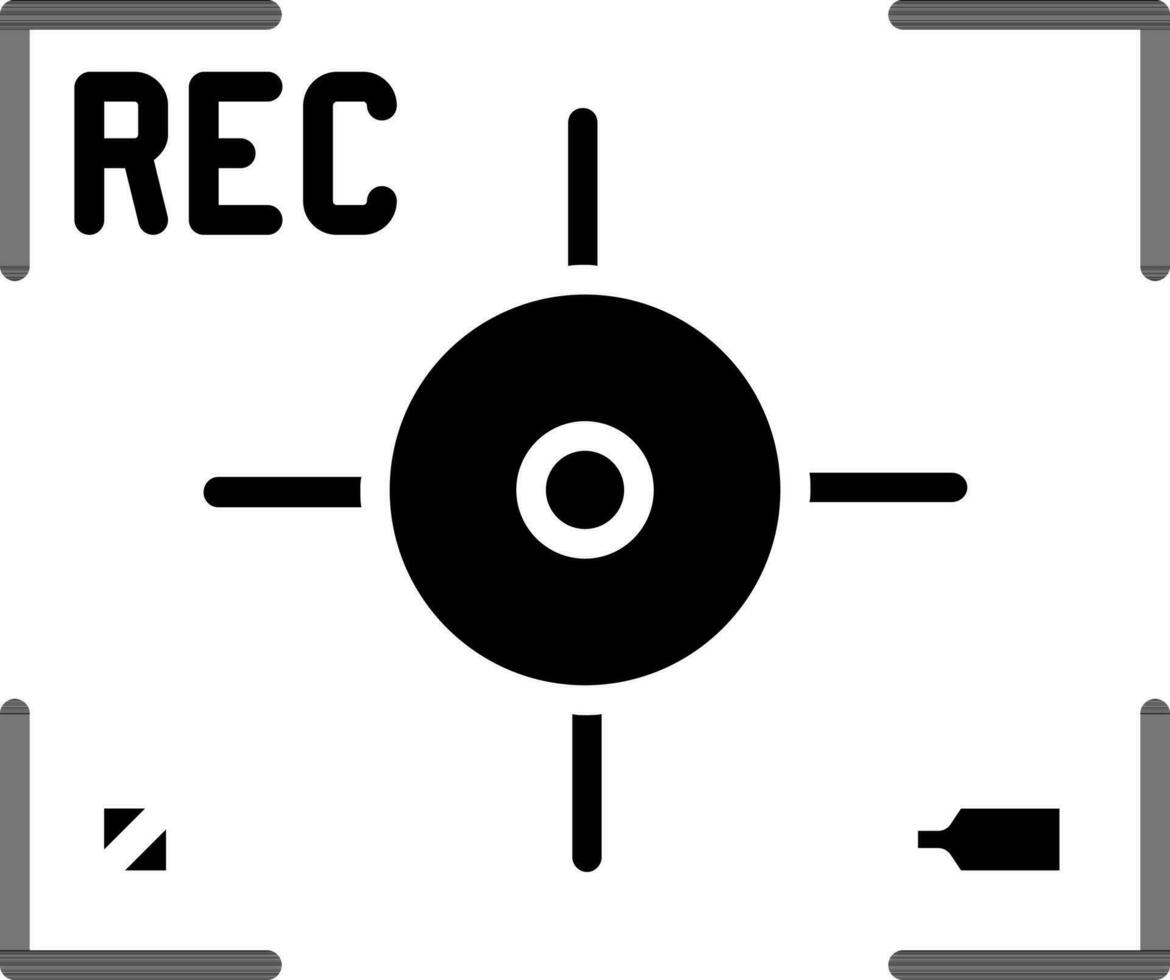 Recording Screen Icon In black and white Color. vector