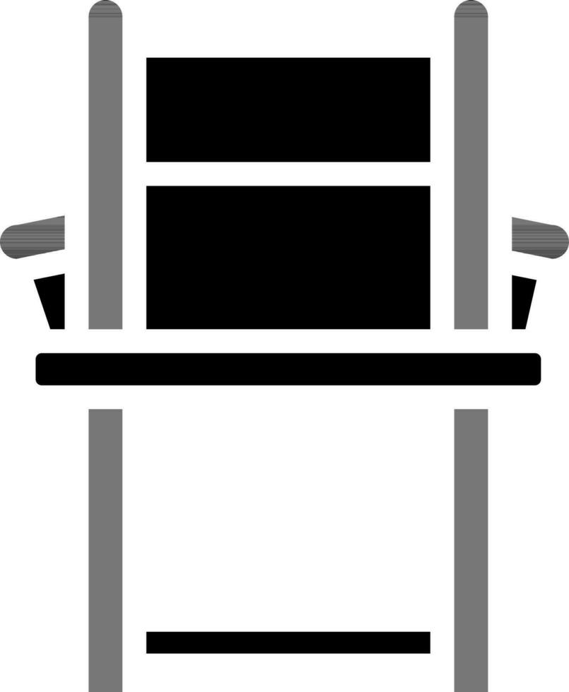 aislado silla icono en negro y blanco color. vector