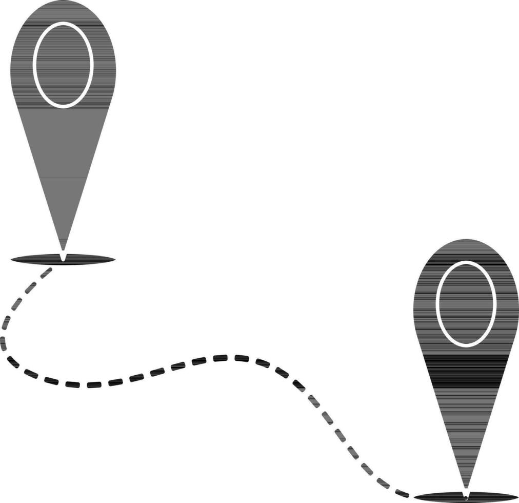 Route Location Pin Icon In Glyph Style. vector