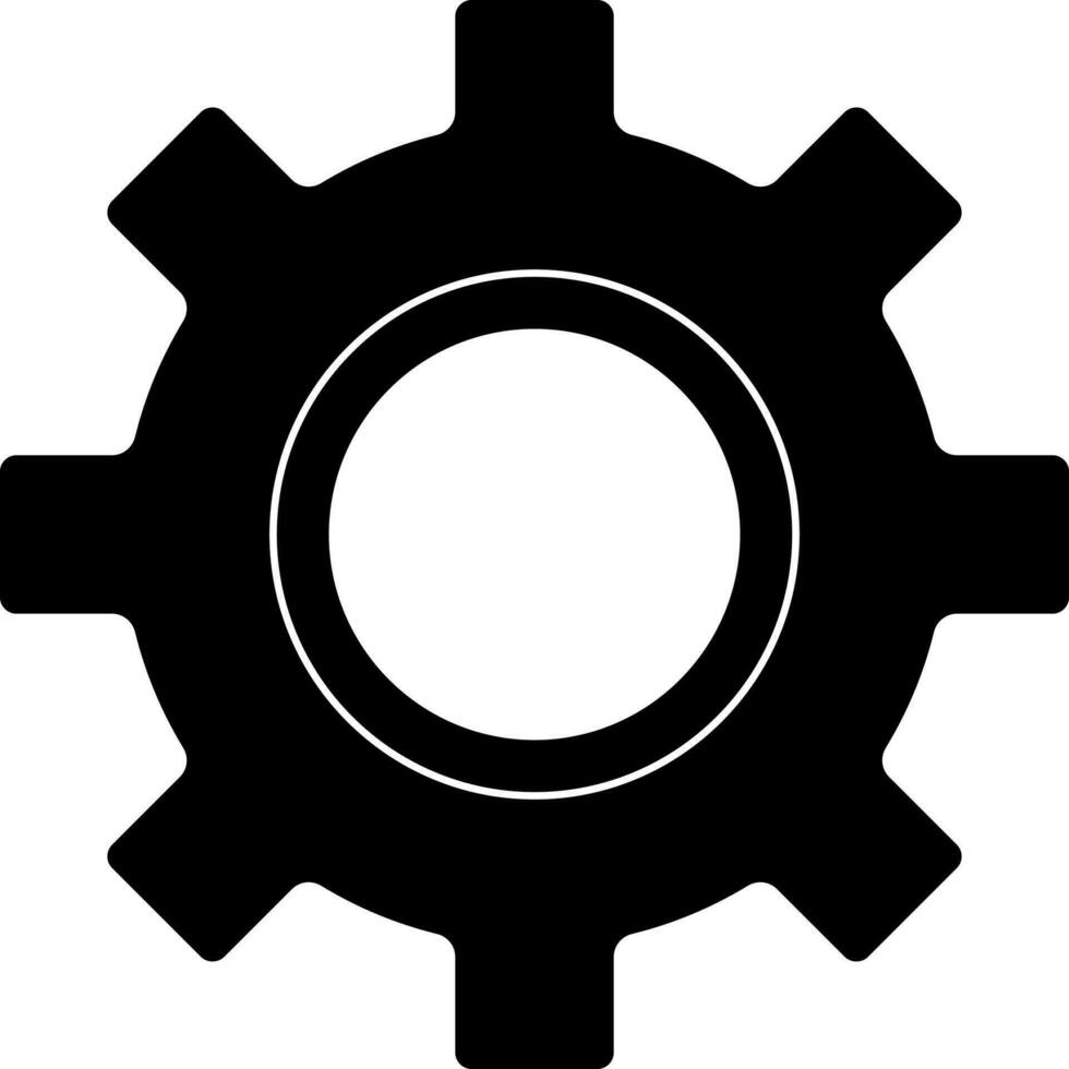 Flat Style Setting Or Cogwheel Icon In Black And White Color. vector
