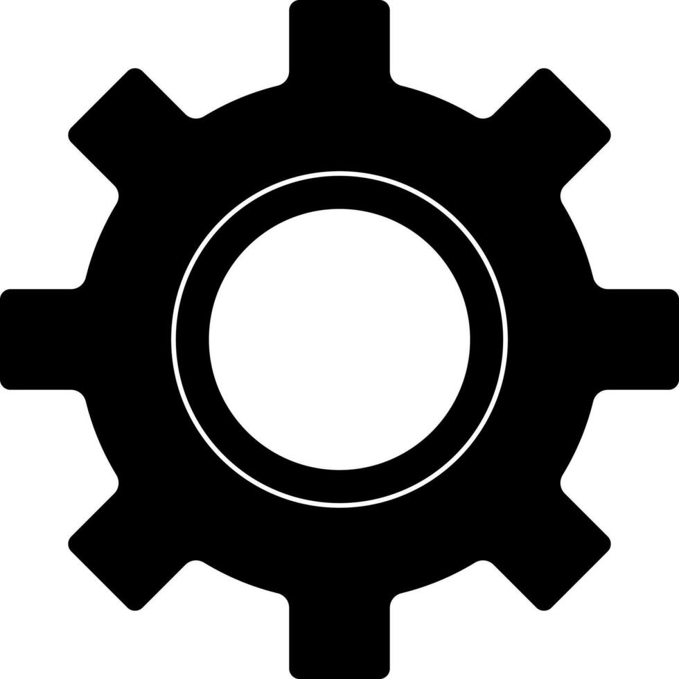 Flat Style Setting Or Cogwheel Icon In Black And White Color. vector