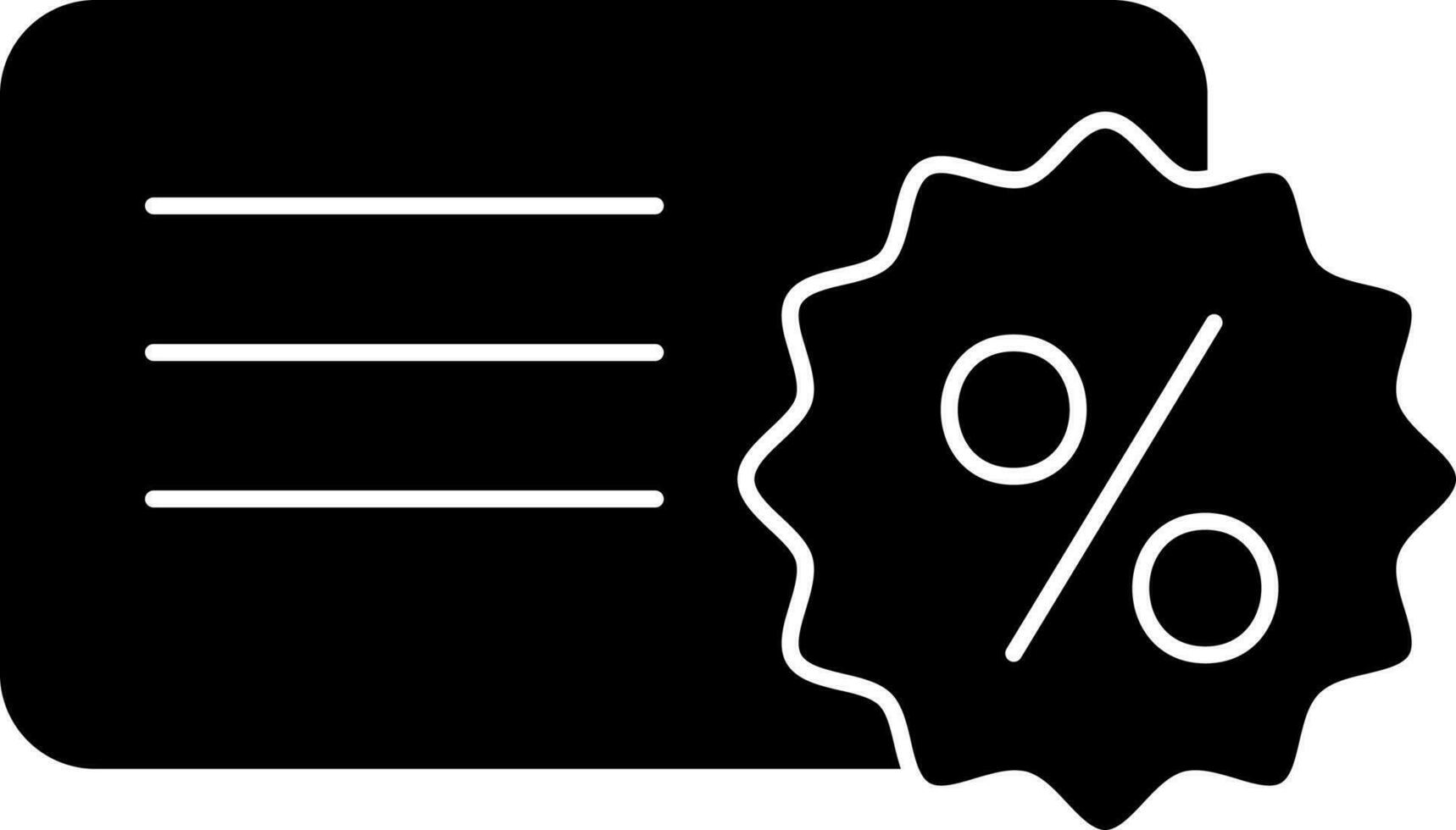 Discount Coupon Or Card Icon In black and white Color. vector