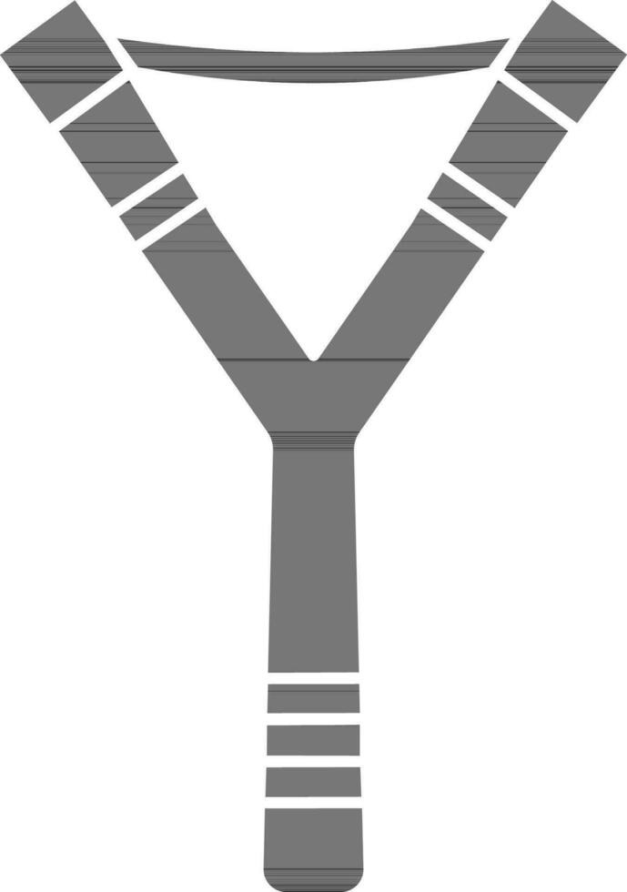 Slingshot Toy Icon In black and white Color. vector