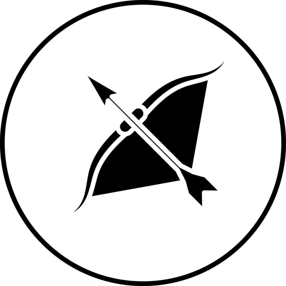 zodíaco Sagitario icono en negro y blanco color. vector