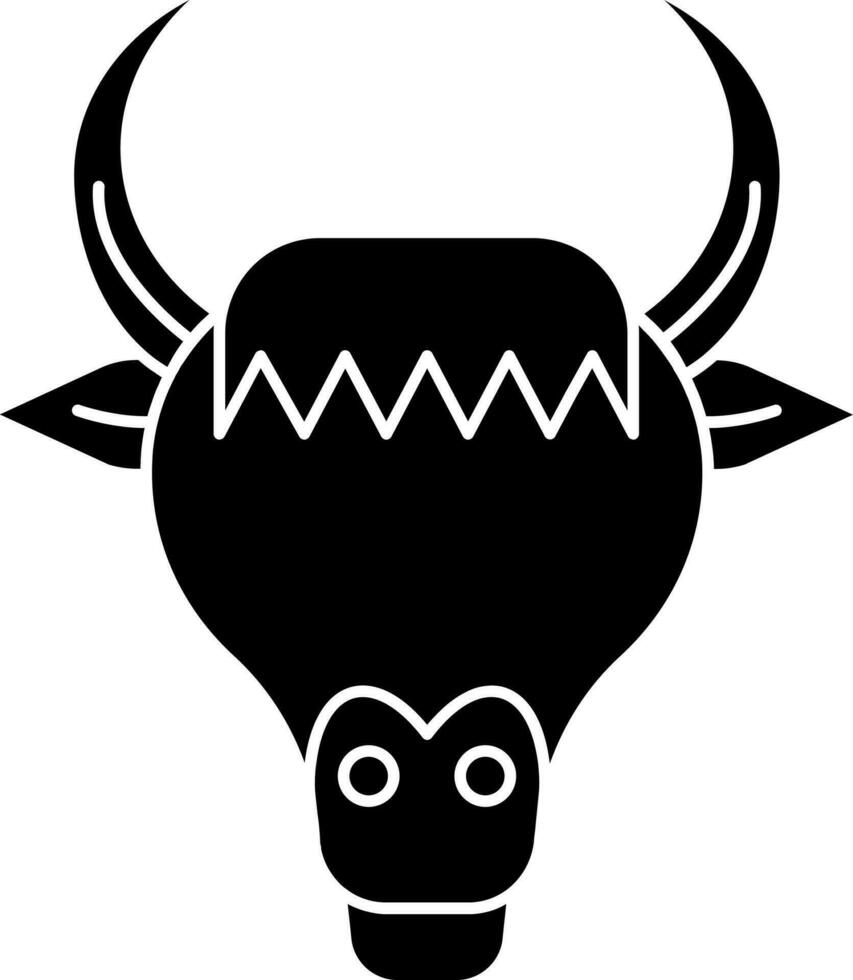 toro cabeza o Tauro icono o símbolo en negro y blanco color. vector