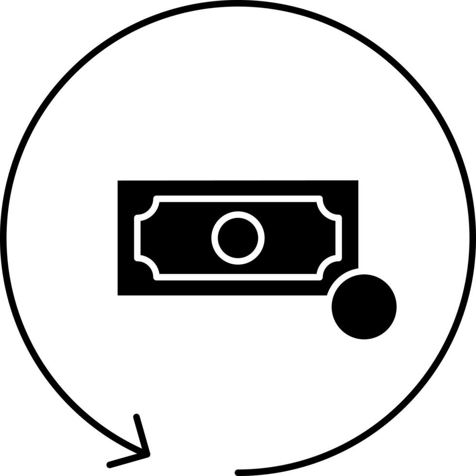 Money Back Icon In Glyph Style. vector