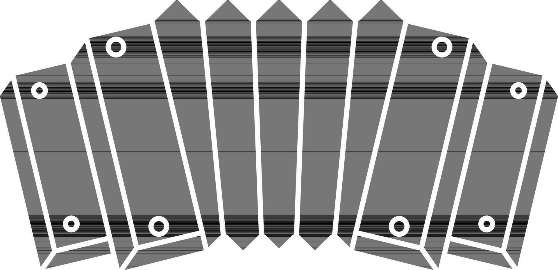 Flat Style Accordion Icon in black and white Color. vector