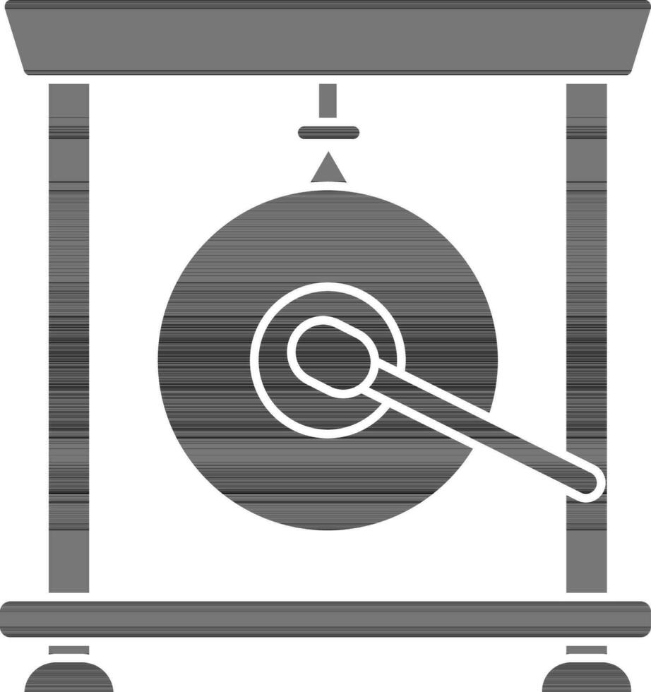 Vector Illustration Of Gong Instrument in Glyph Style.