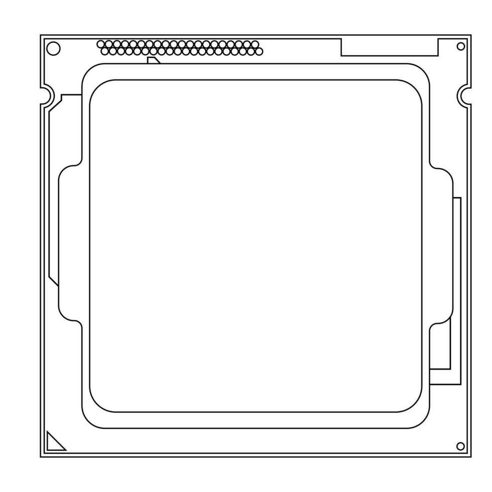 Ilustración simple del icono de chip de cpu de computadora electrónica digital vector