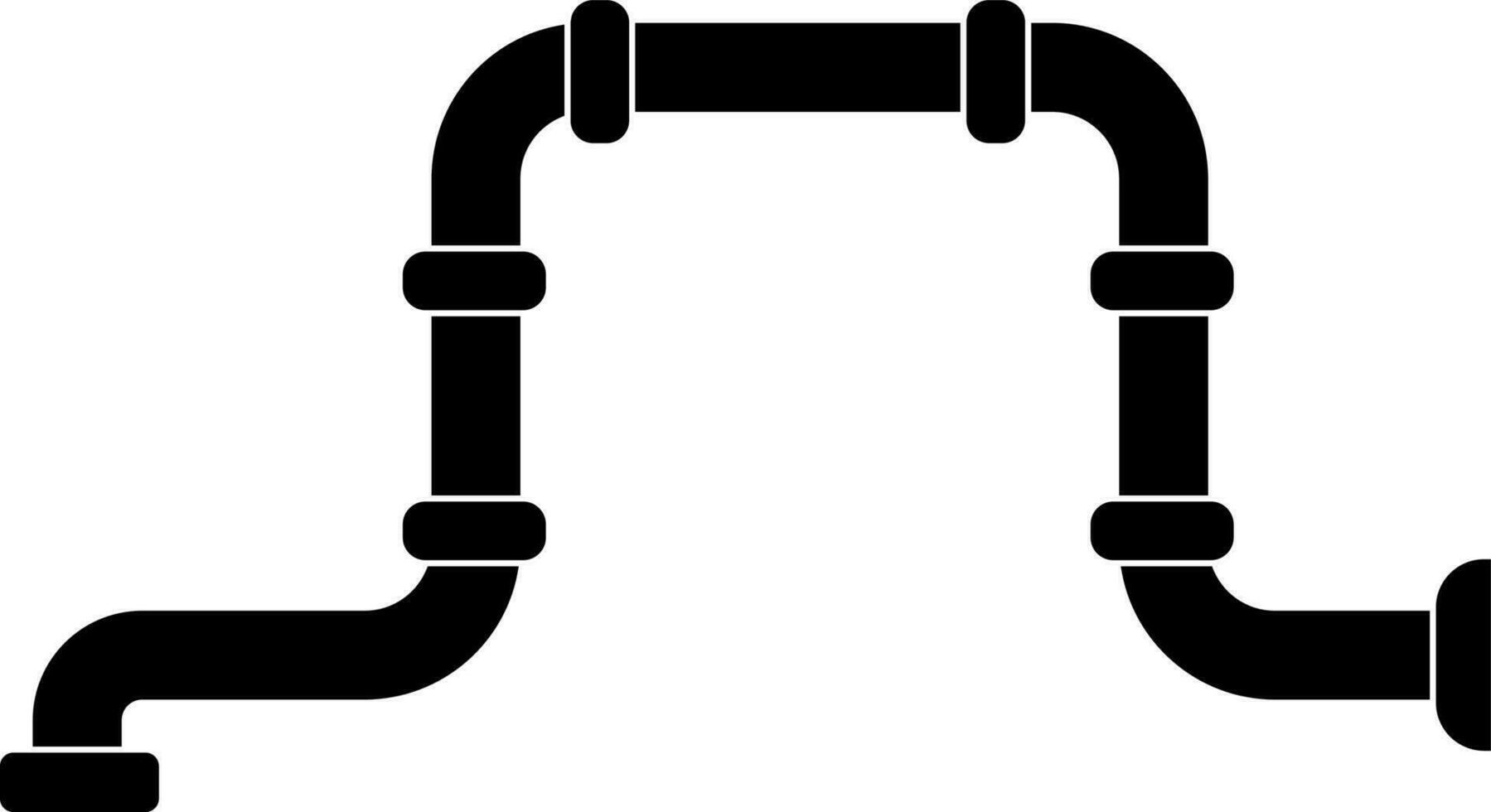 Black and white connecting pipe. vector