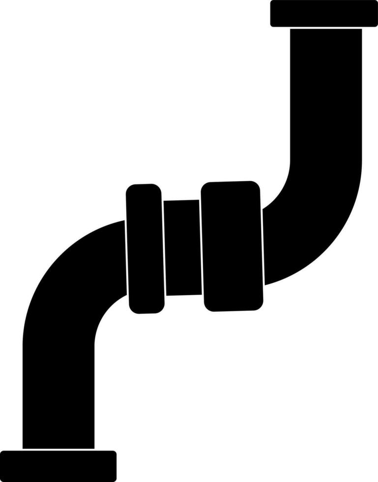 Flat style pipe in black color. vector