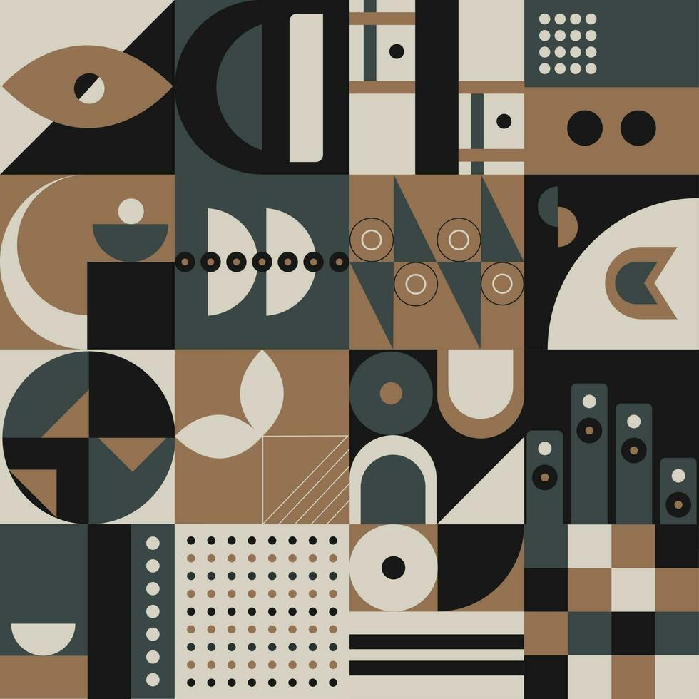 Abstract geometric pattern design in retro style. Vector illustration.