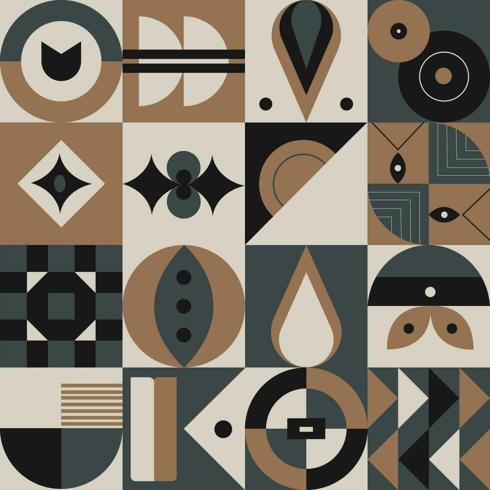 Abstract geometric pattern design in retro style. Vector illustration.