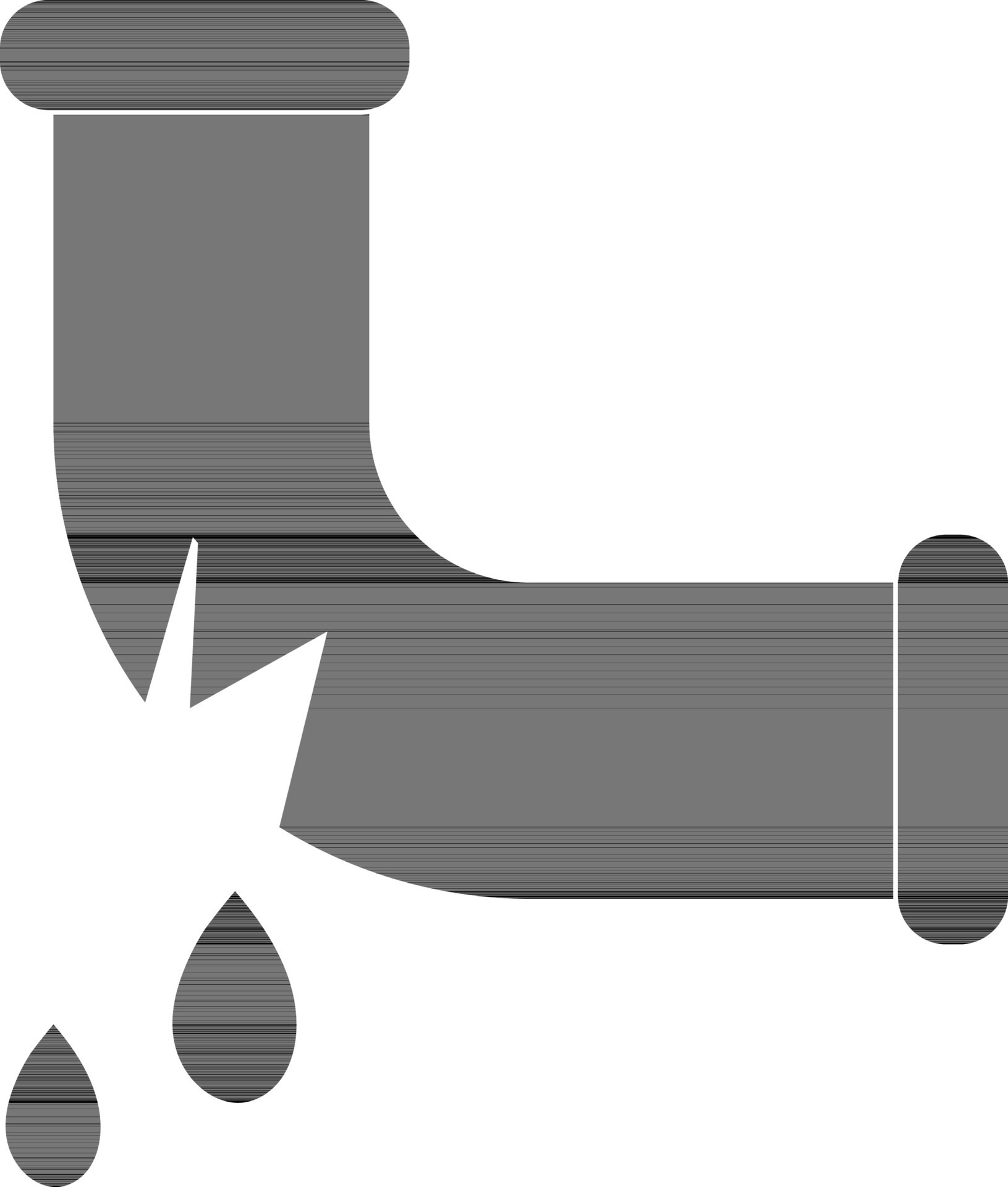 Leakage water pipe line in black and white color. 24343970 Vector Art
