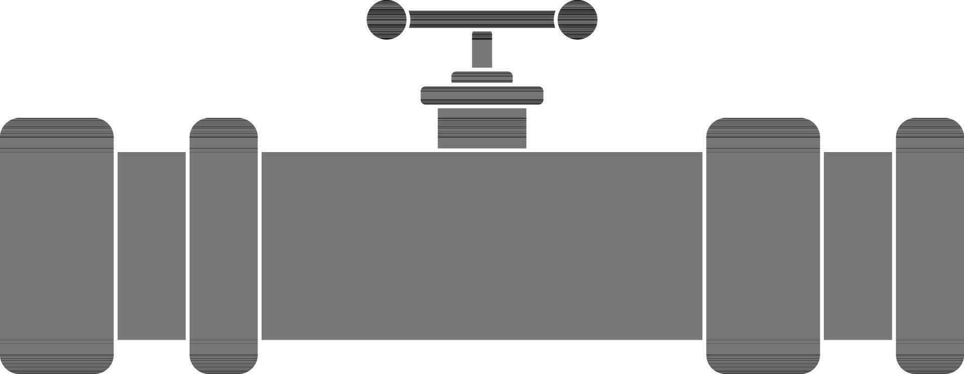 Illustration of a black valve pipe. vector