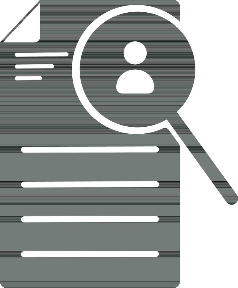 User icon in magnifying with document. vector