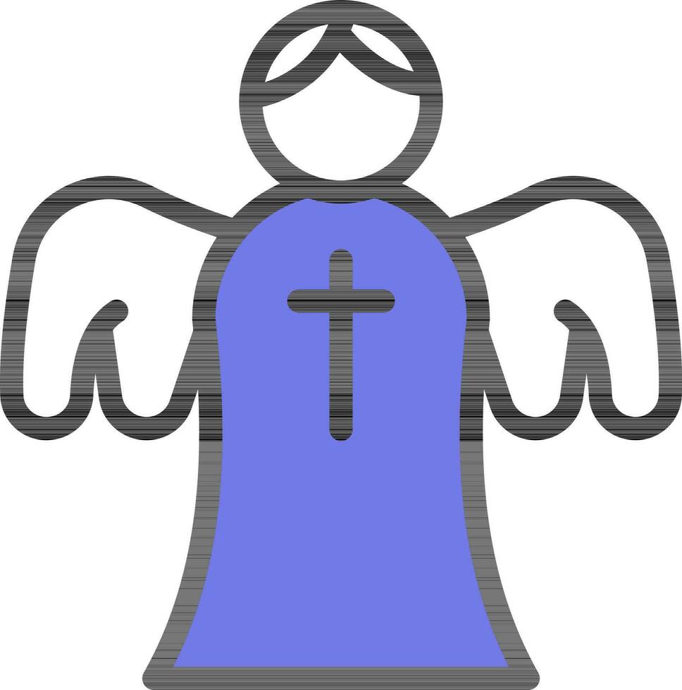 Vector Illustration of Christian Angel In Blue and White Color.