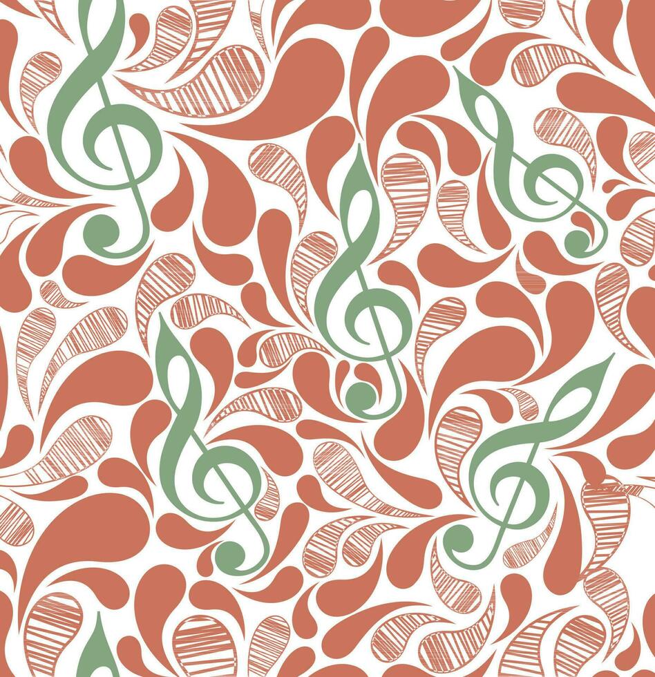 Music notes with leaves. vector