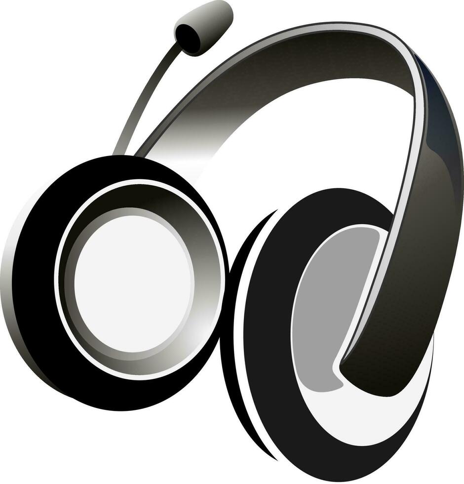 Illustration of a headphone. vector