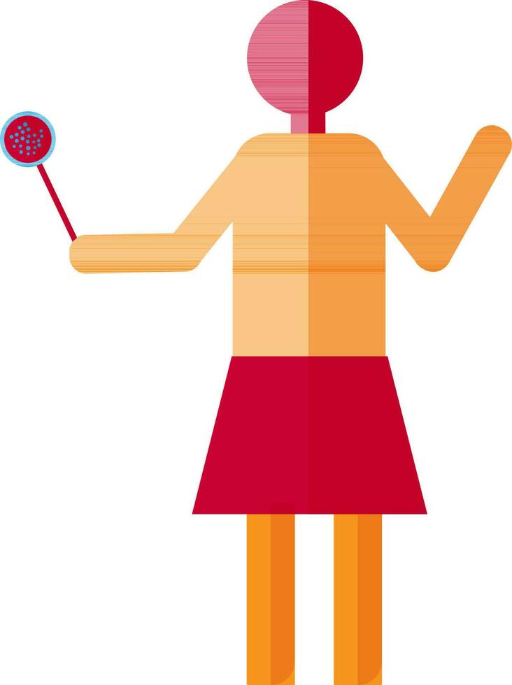 Character of faceless woman holding cooking spoon. vector