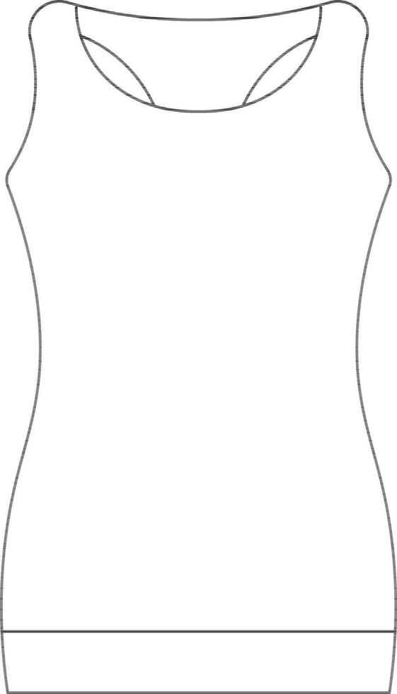 Tank Top Icon In Black Outline. vector