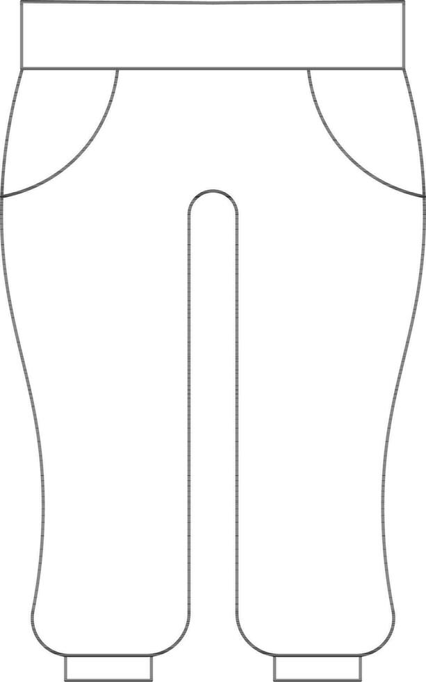 Trouser Or Pant Icon In Black Outline. vector