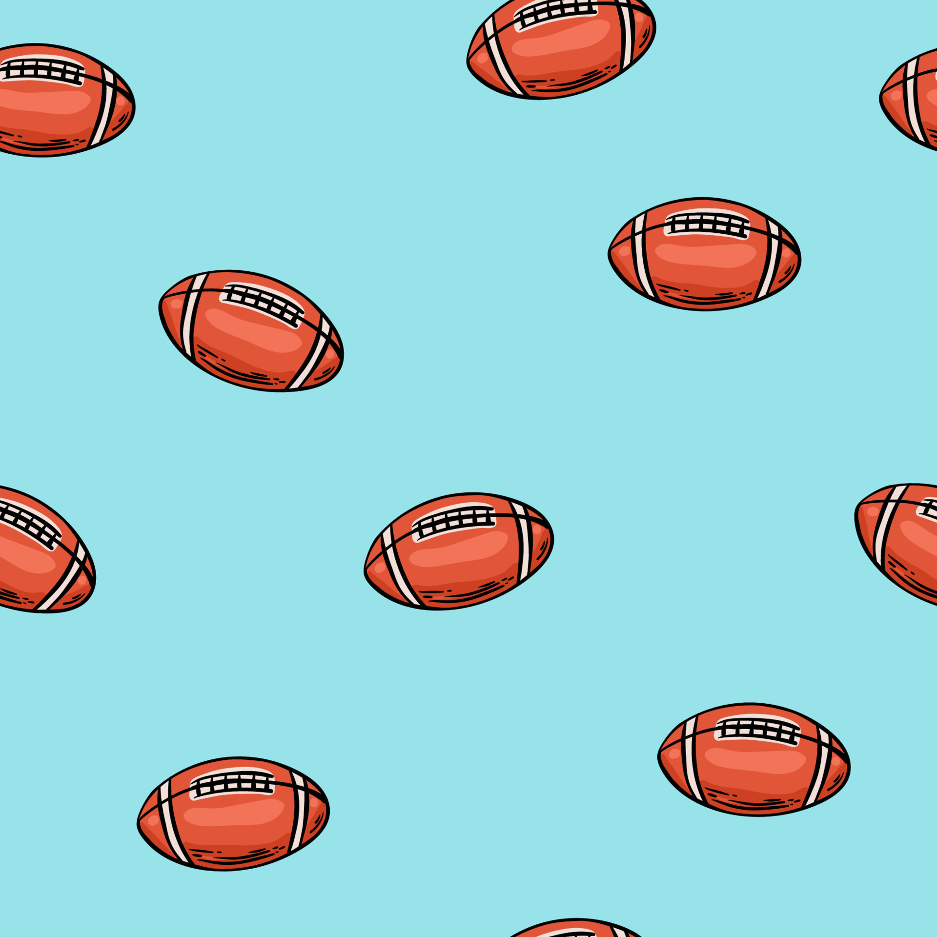 American football wallpaper design vector image. Repeating tile background  of rugby balls seamless pattern texture 24344450 Vector Art at Vecteezy