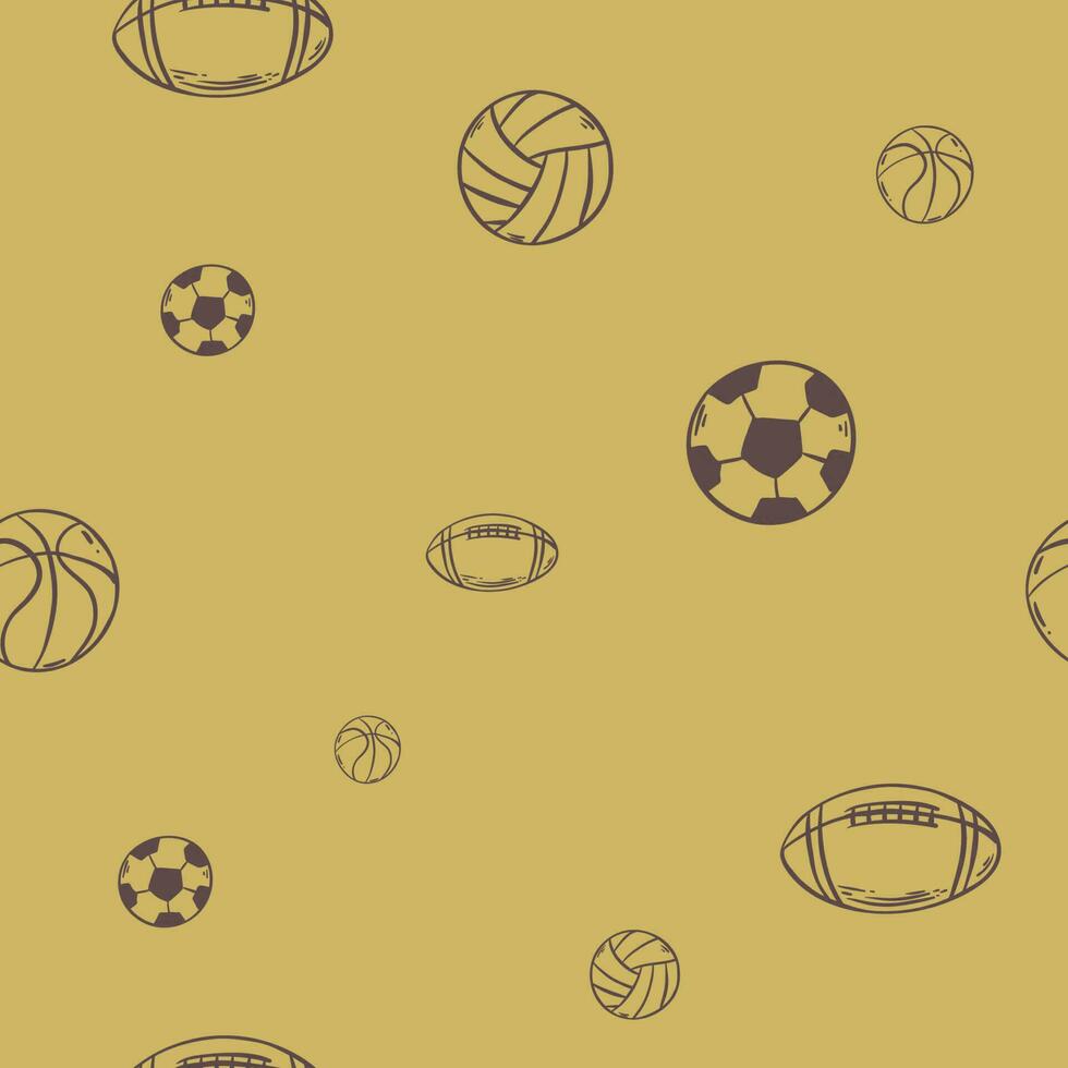 Sport ball seamless pattern vector, vector