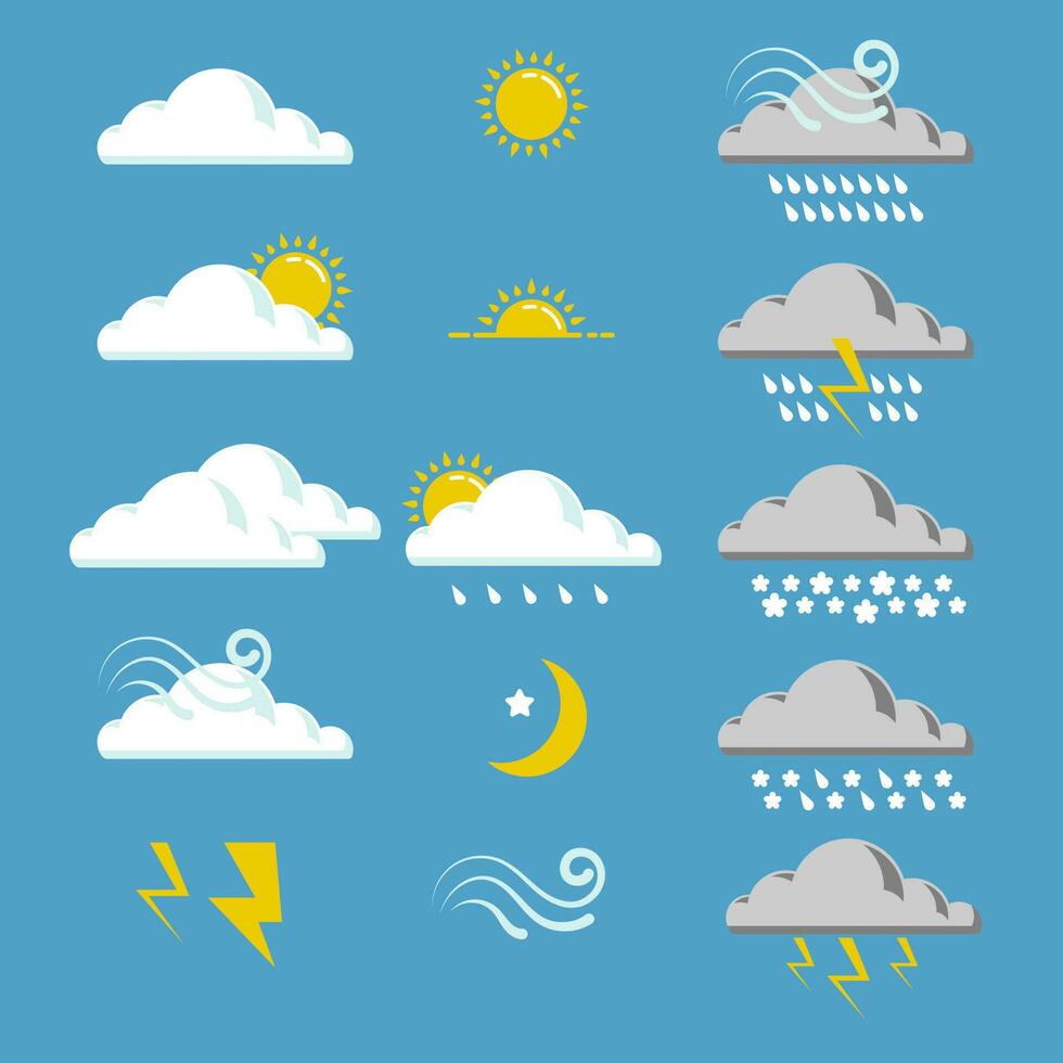 Modern weather icon set eps 10 vector