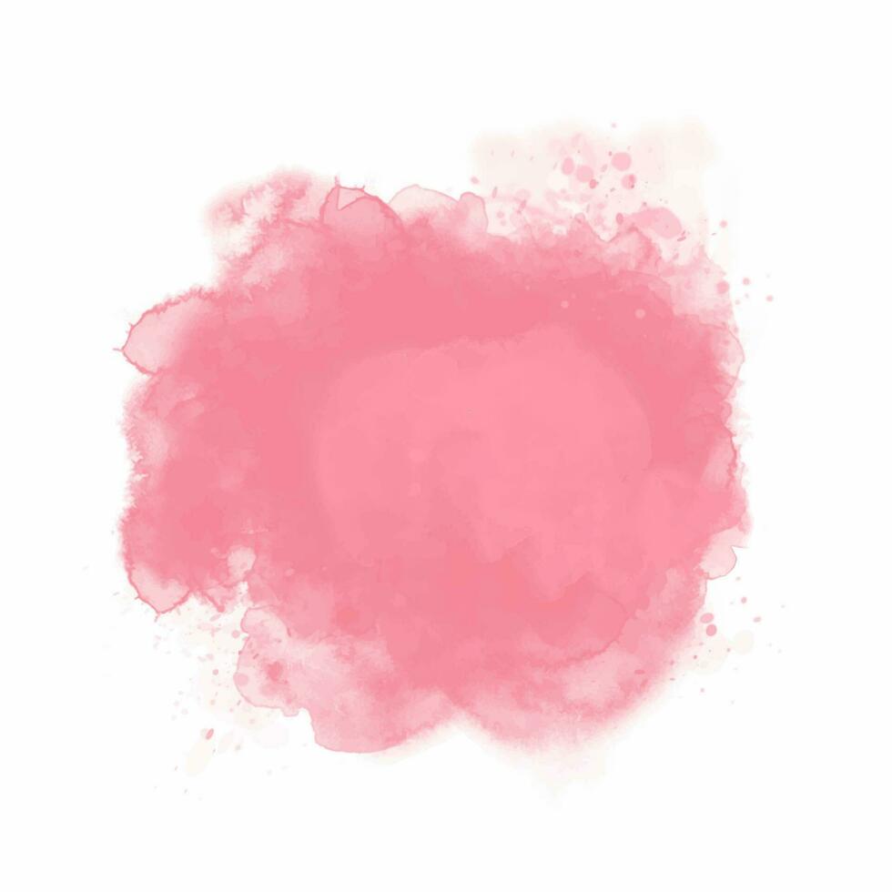 Abstract rose pink watercolor stain texture background vector