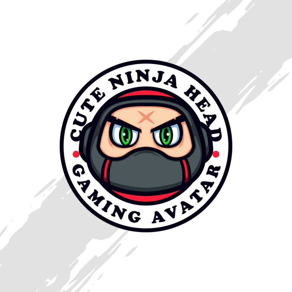 Cute Little Boy in Black Ninja Mask Mascot vector