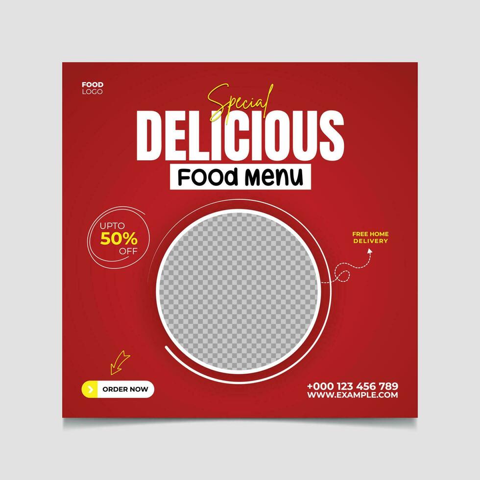 Vector Special delicious food social media post design template