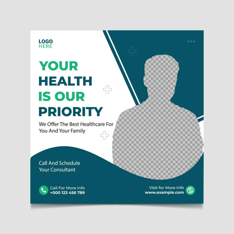 Medical Services social media post design vector template