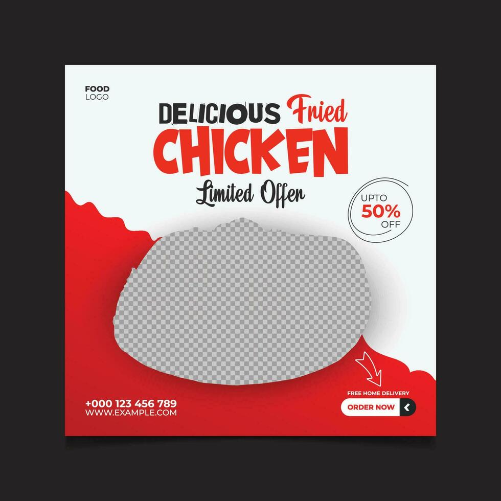 Vector food social media promotion and post design