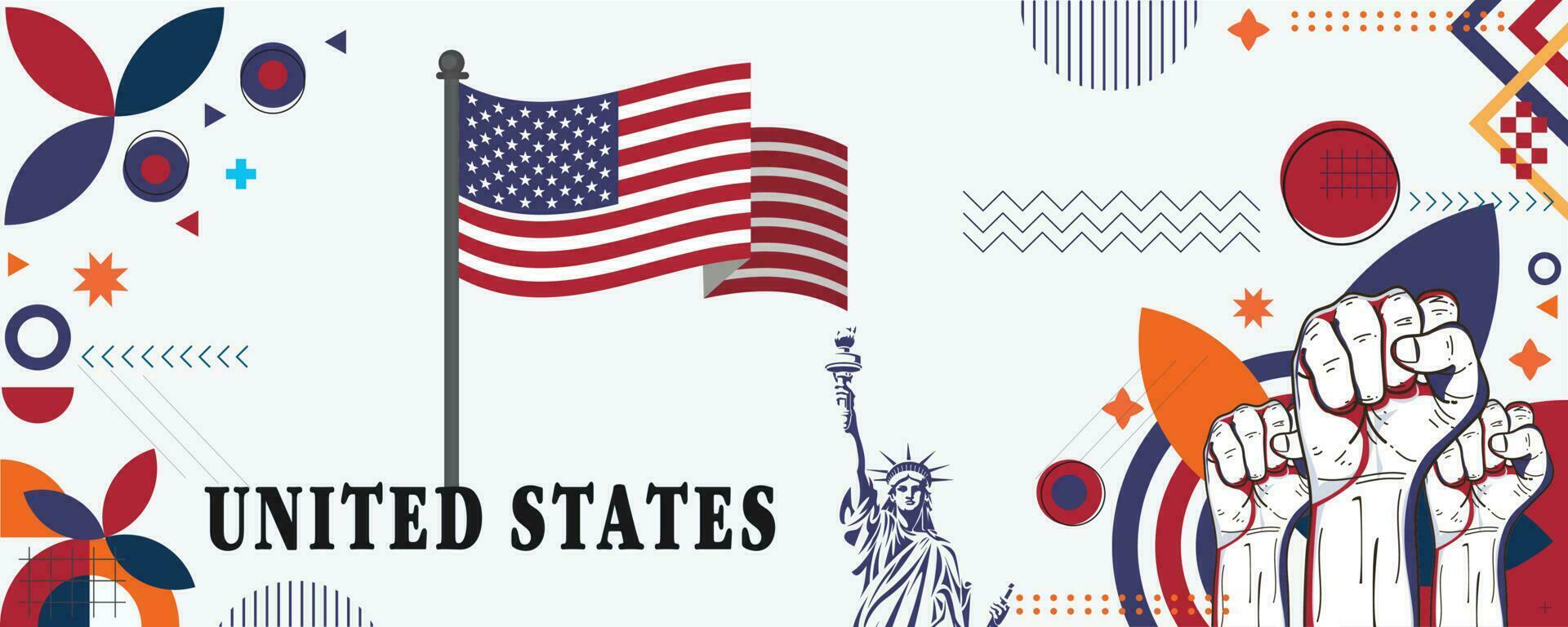 UNITED STATES national day banner design vector eps