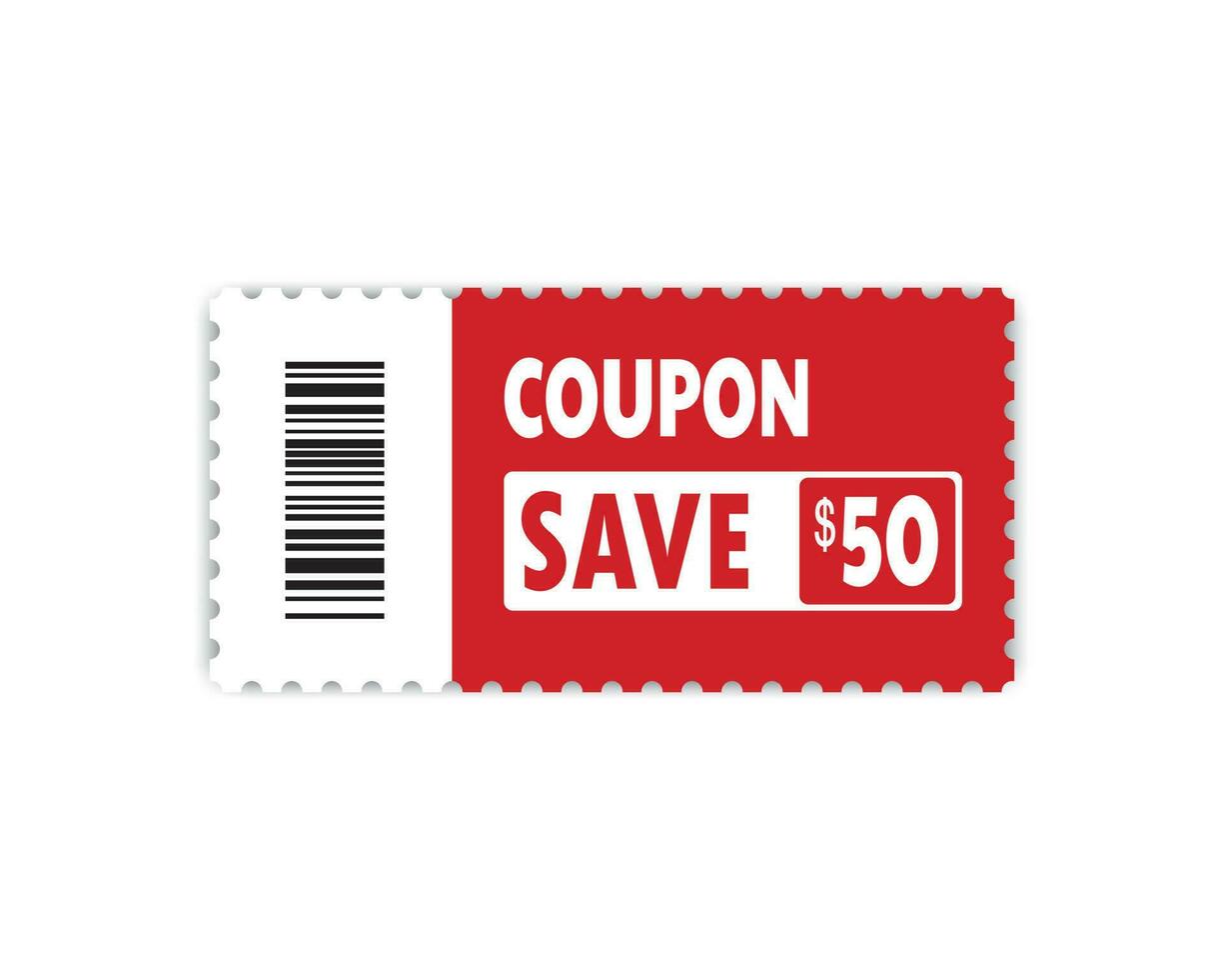 Set of Template Coupon. Gift Coupon element template vector