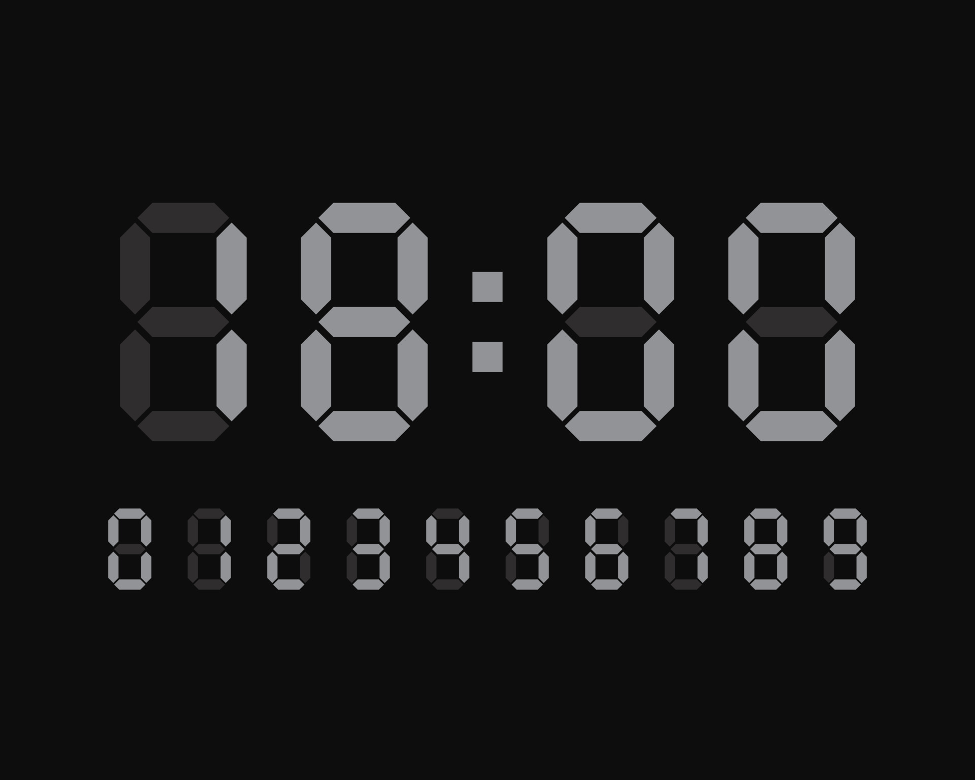 Digital led numbers. Electronic or digital clock counter with led