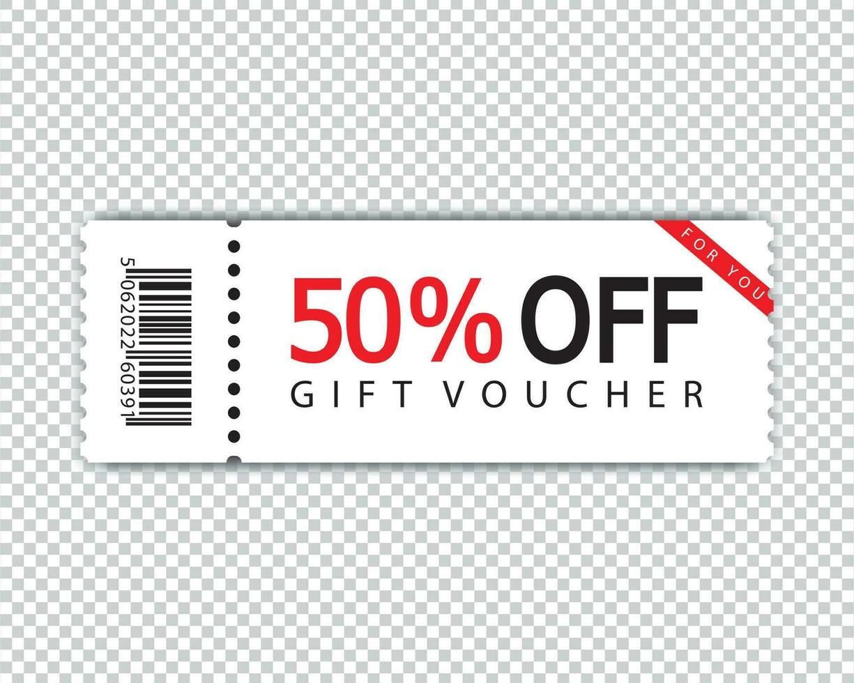 Discount voucher, gift coupon template vector