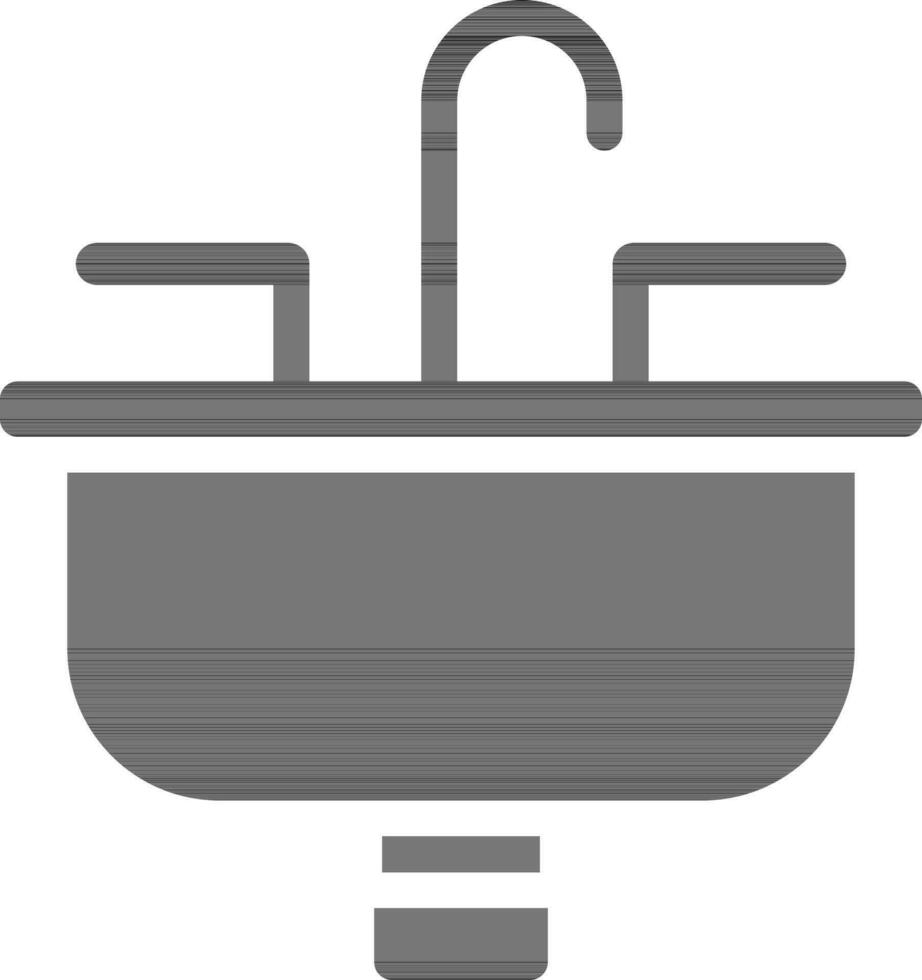 Wash basin in flat style. vector