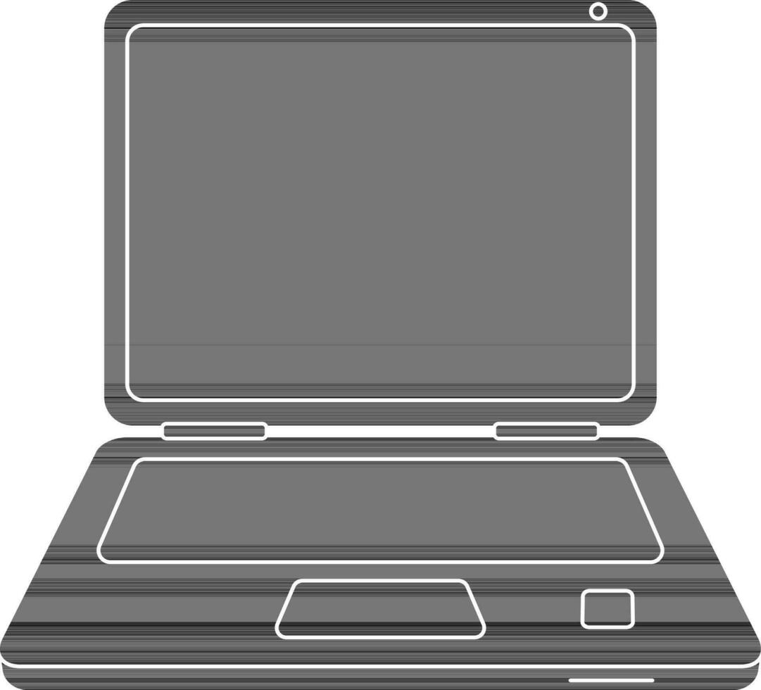 Blank laptop glyph. vector