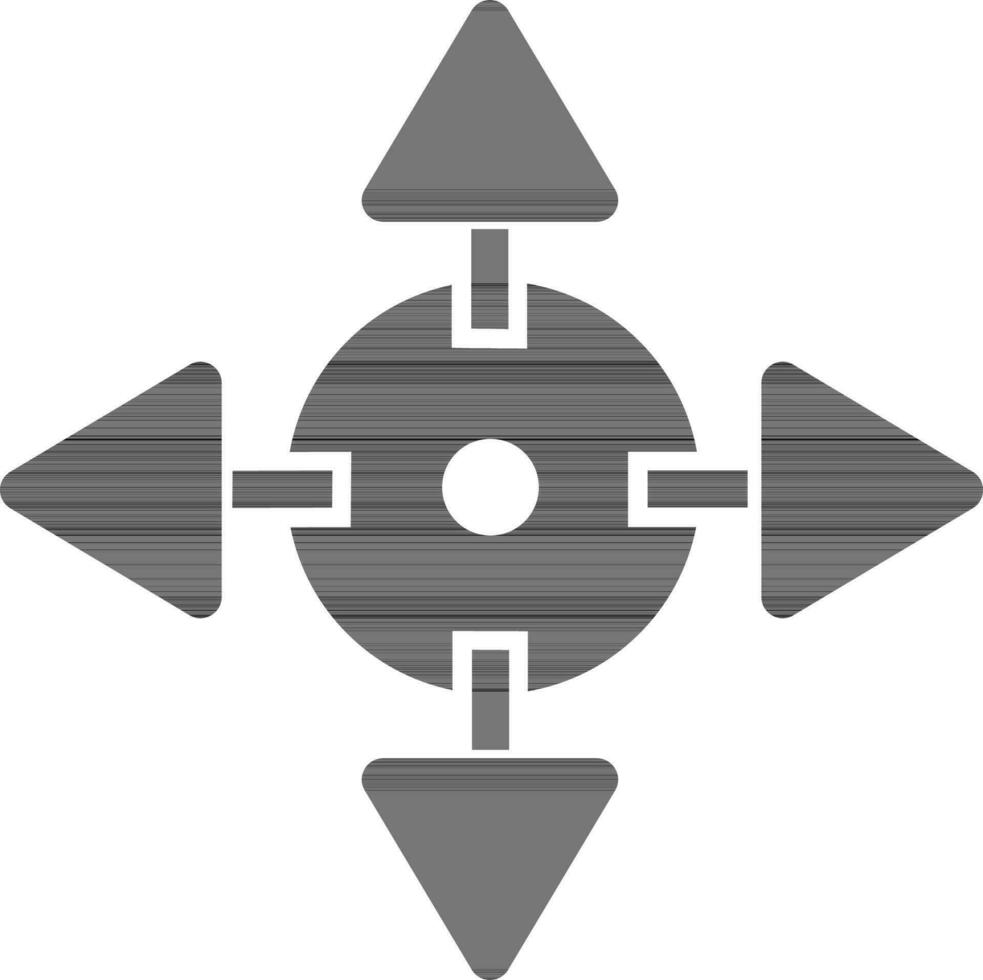 Four way direction arrows. vector