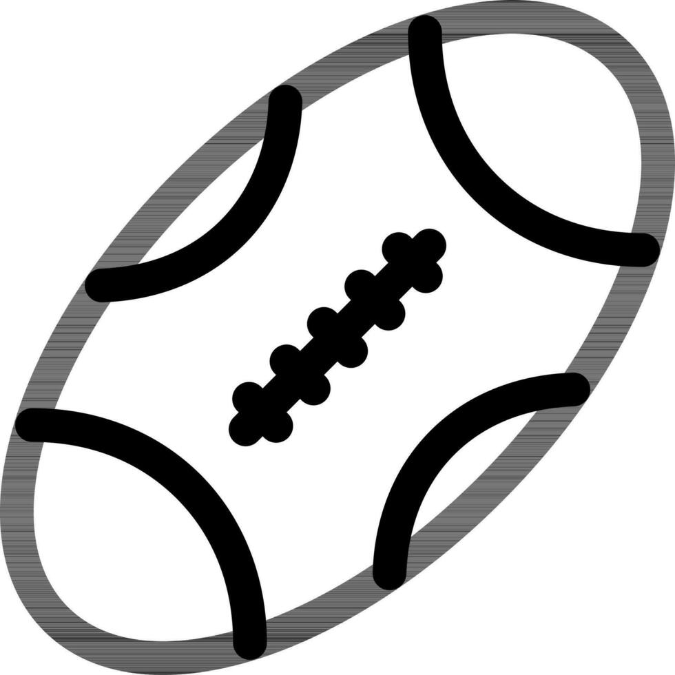 línea Arte rugby pelota icono en plano estilo. vector