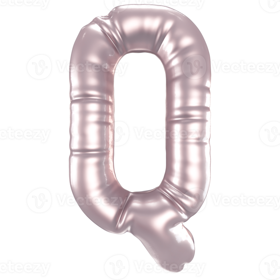 Q Font 3D Render png