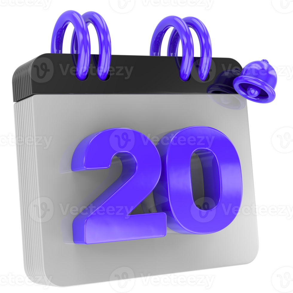 calendar 3d render png