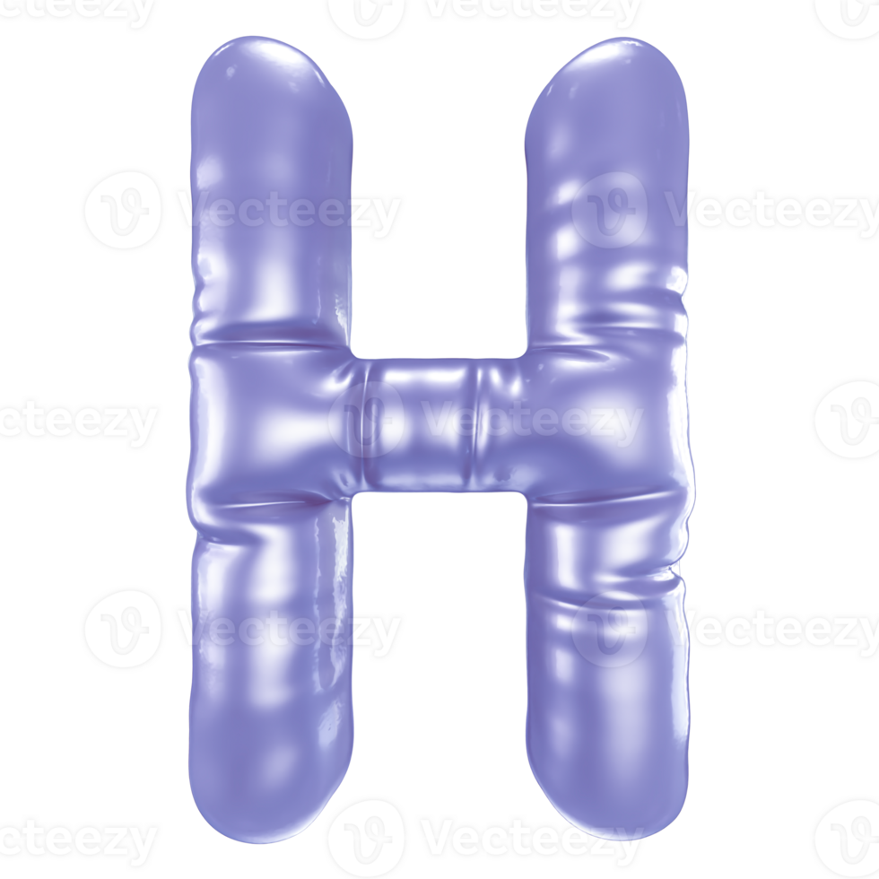H Font 3D Render png